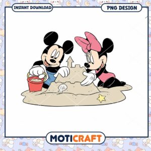 Mickey and Minnie Sandcastle PNG Instant Download Design