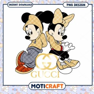 Mickey and Minnie Gucci PNG Design Instant Download Art