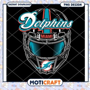 Miami Dolphins Helmet Artwork PNG Instant Download Design