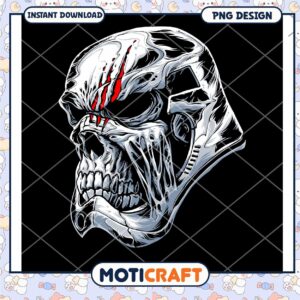 Menacing Skull PNG Design for Instant Download Art