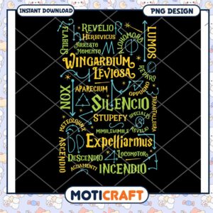 Magical Spell Words Art PNG Design for Instant Download