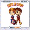 Love is Love PNG Design with Cute Superhero Characters