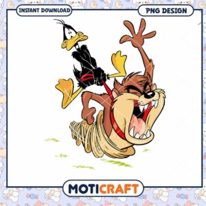 Looney Tunes Daffy Duck and Taz PNG Instant Download Design