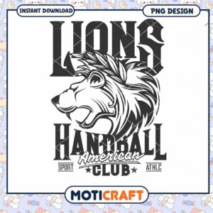 Lions Handball Club PNG Design for Sports Enthusiasts
