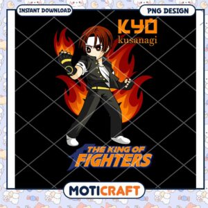 Kyo Kusanagi PNG Design from The King of Fighters Game