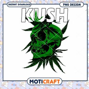 Kush Skull PNG Design for Instant Download Art Use