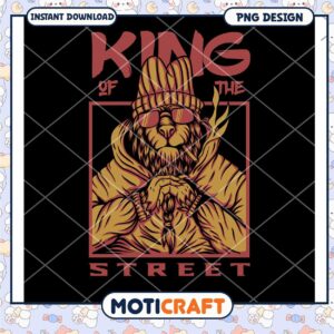 King of the Street Lion PNG Design for Instant Download