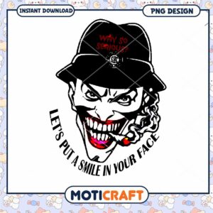 Joker Smile Art PNG Design for Unique Instant Download