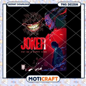Joker PNG Design Put On A Happy Face Instant Download Art
