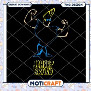 Johnny Bravo Cartoon Character PNG Instant Download Design
