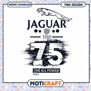 Jaguar 75 Years of Power Vintage PNG Design Download