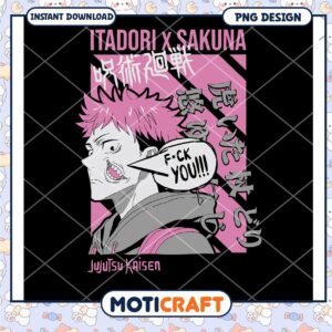 Itadori and Sakuna Jujutsu Kaisen PNG Design Instant Download