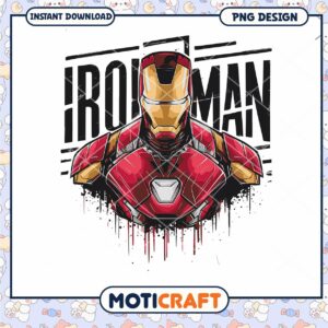 Iron Man PNG Design Instant Download Superhero Art Print