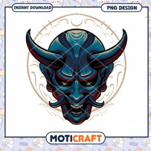 Intricate Demon Mask PNG Design for Creative Projects