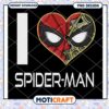I Love Spider Man Heart PNG Design Instant Download Art