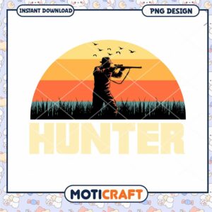 Hunter PNG Design Retro Vintage Downloadable Art Print