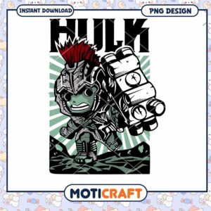 Hulk Warrior Character PNG Instant Download Design Art