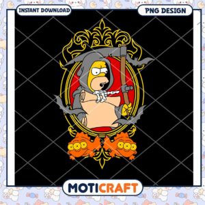 Humorous Grim Reaper Homer Simpson PNG Digital Download