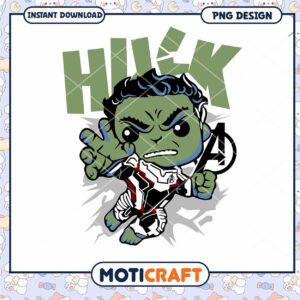 Hulk Avenger Cartoon PNG Instant Download for Fans