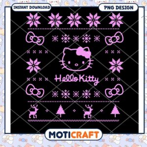 Hello Kitty Holiday PNG Design for Instant Download Art