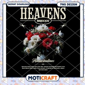 Heavens Hallucinations Floral Art PNG Instant Download Design