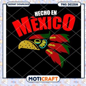 Hecho en México Colorful PNG Design for Instant Download