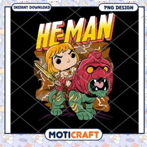 He Man PNG Design Fun Retro Cartoon Art Downloadable File