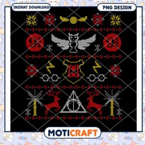 Harry Potter Inspired Christmas Sweater PNG Design Download
