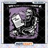 Grim Reaper Skeleton Reading Scroll PNG Digital Download Art