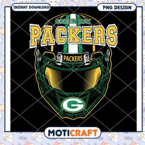 Green Bay Packers Helmet PNG Design Instant Download Art