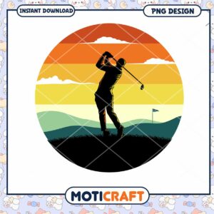 Golf Player Silhouette Art PNG Download for Sports Lovers