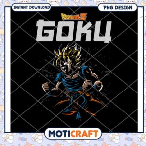 Goku Dragon Ball Z PNG Instant Download Artwork Design