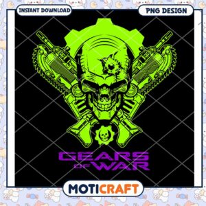 Gears of War Skull PNG Design for Instant Download Art