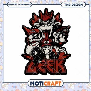 Geeky Cartoon Character Design PNG Instant Download Art