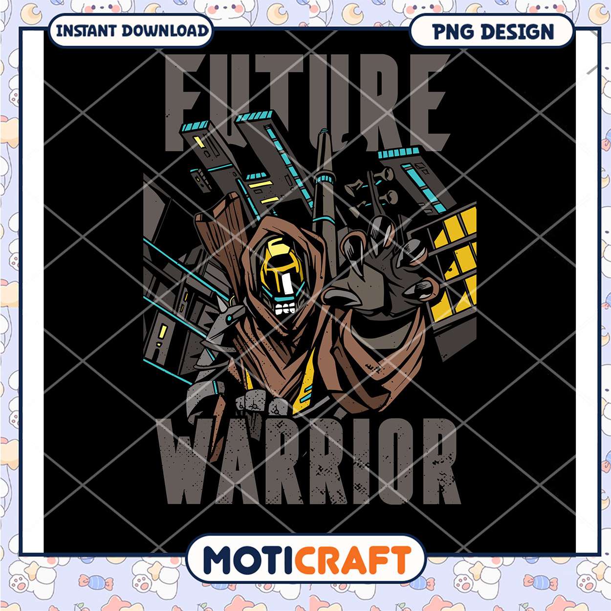 Future Warrior Artwork PNG Design for Instant Download Future Warrior Artwork PNG Design for Instant Download