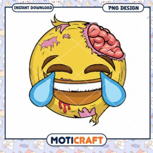 Funny Zombie Emoji PNG Design Instant Download Graphic