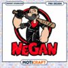 Funny Negan Cartoon Character PNG Instant Download Design