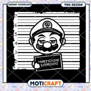 Funny Mushroom Gangster PNG Design for Instant Download
