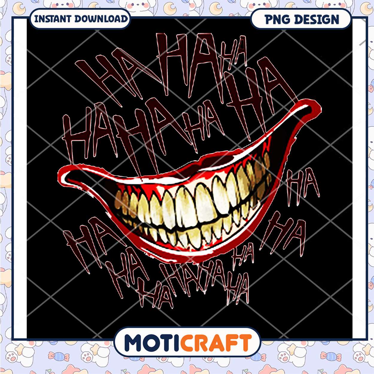 Funny Horror Smile PNG Design for Instant Download Art Funny Horror Smile PNG Design for Instant Download Art
