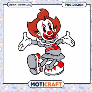 Funny Clown Character PNG Design for Instant Download