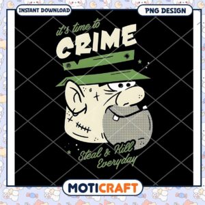 Funny Crime Themed PNG Design for Apparel and Crafts