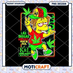 Fun Colorful Marijuana Themed PNG Design Instant Download