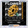 Flower Power Sunflower PNG Design for Streetwear Fashion