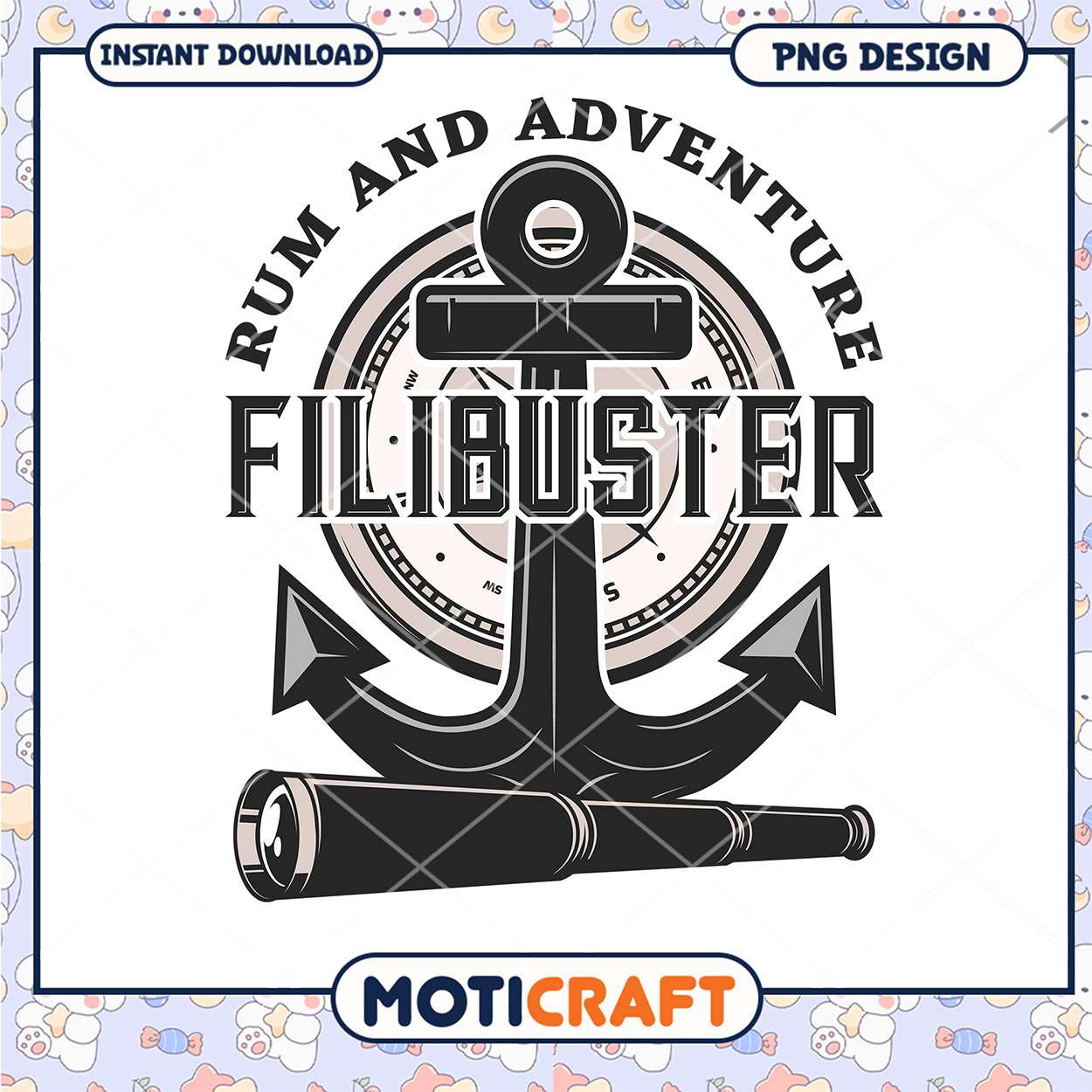 Filibuster Rum and Adventure Nautical PNG Design Download Filibuster Rum and Adventure Nautical PNG Design Download