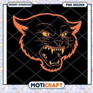 Fierce Panther Head PNG Graphic for Instant Download Design