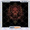 Fierce Lion Geometric Art PNG Instant Download Design