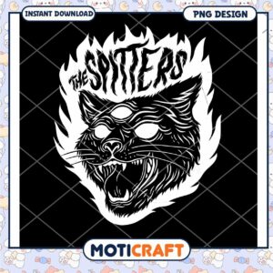 Fierce Cat Graphic Design Print for Instant Download PNG