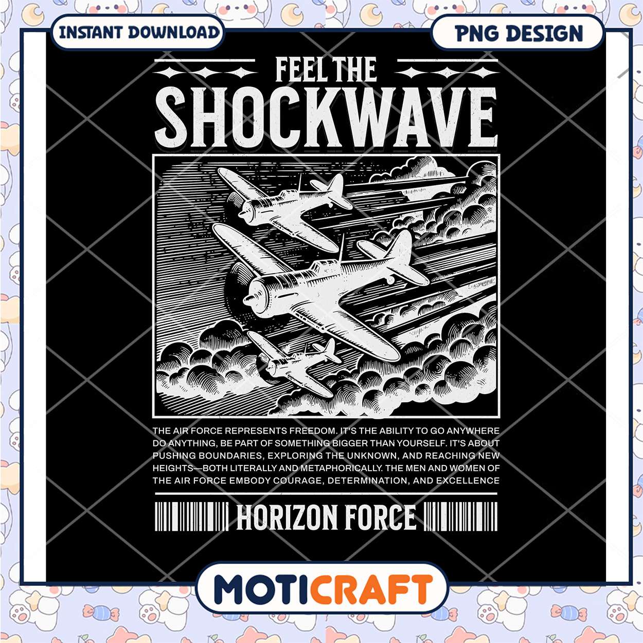 Feel the Shockwave Air Force PNG Design Instant Download Feel the Shockwave Air Force PNG Design Instant Download