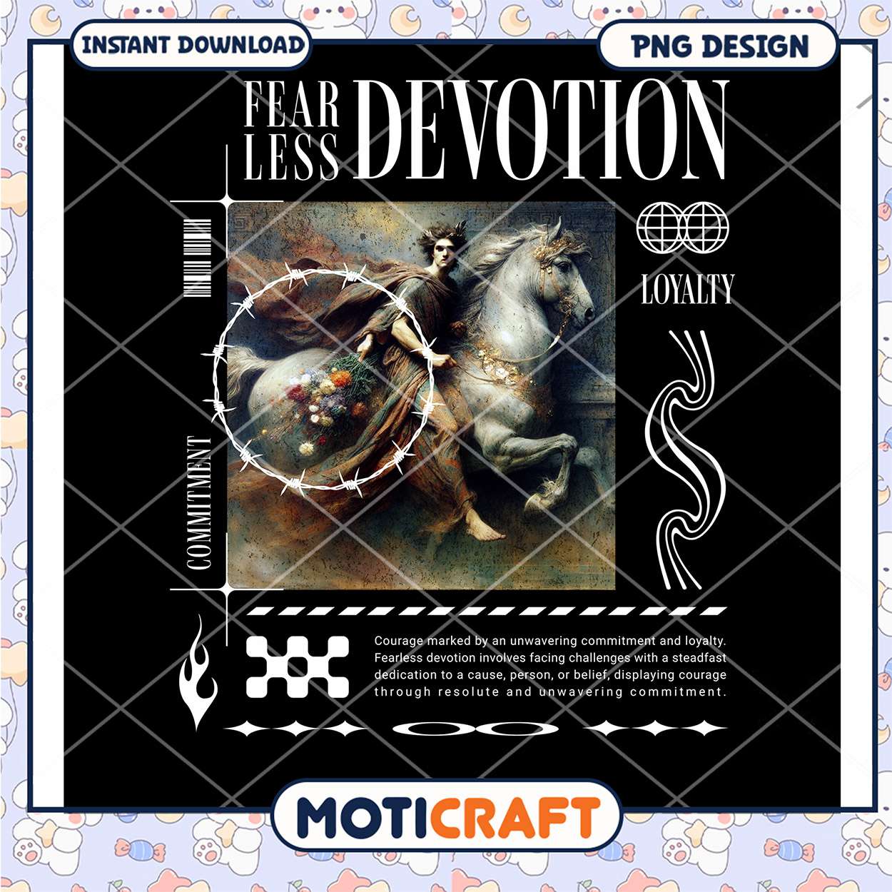 Fearless Devotion PNG Art Instant Download Design for You Fearless Devotion PNG Art Instant Download Design for You