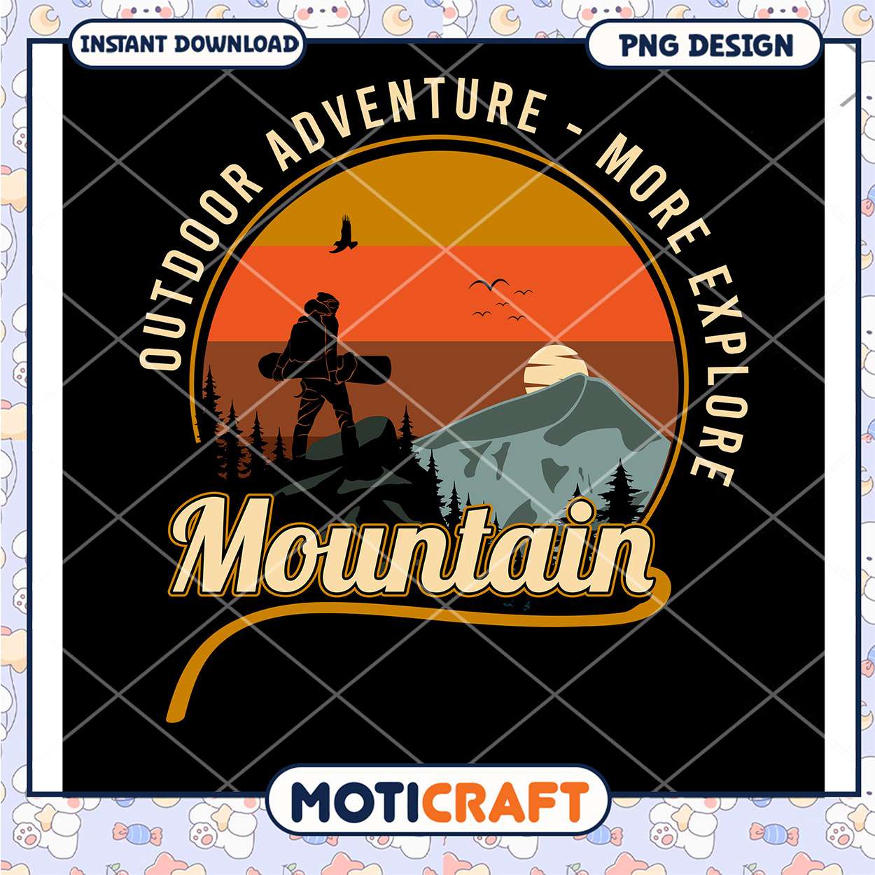 Explore the Mountains Adventure Instant Download PNG Design Explore the Mountains Adventure Instant Download PNG Design